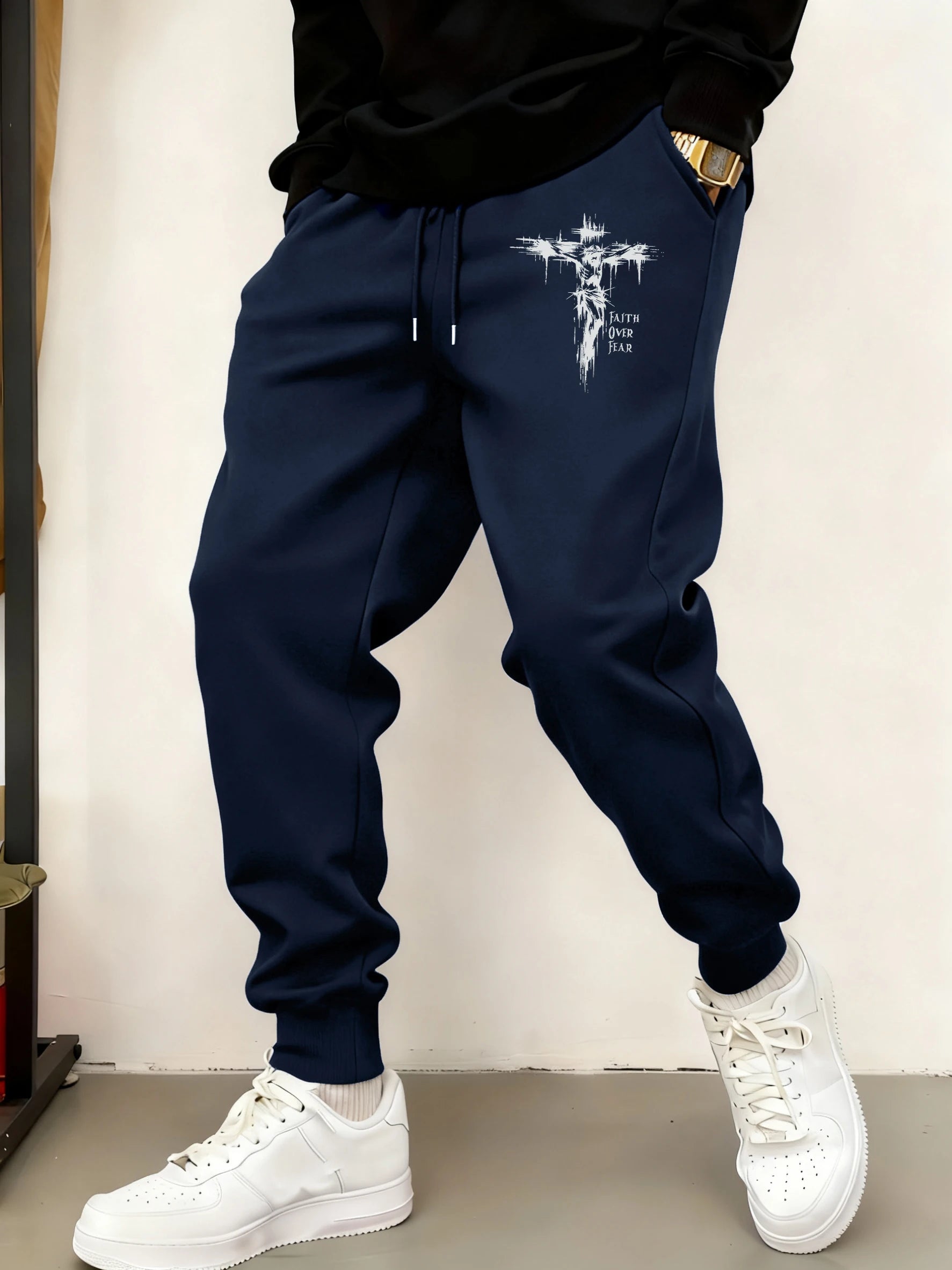 Unisex Faith Over Fear Cross sweatpants