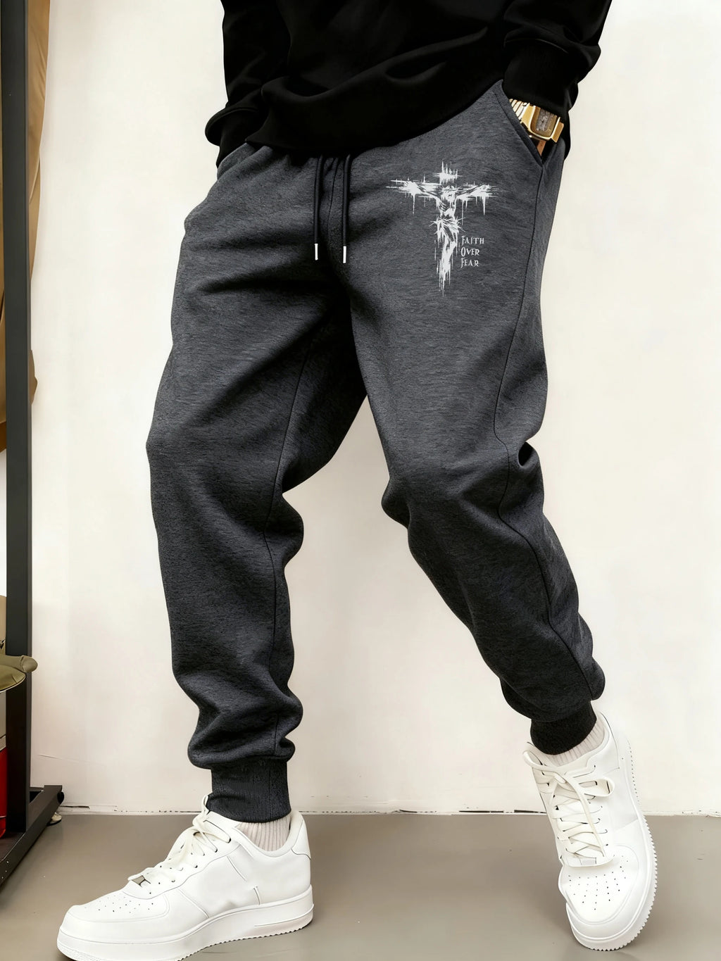 Unisex Faith Over Fear Cross sweatpants