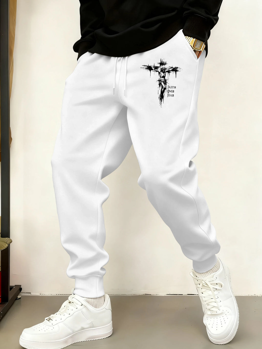 Unisex Faith Over Fear Cross sweatpants