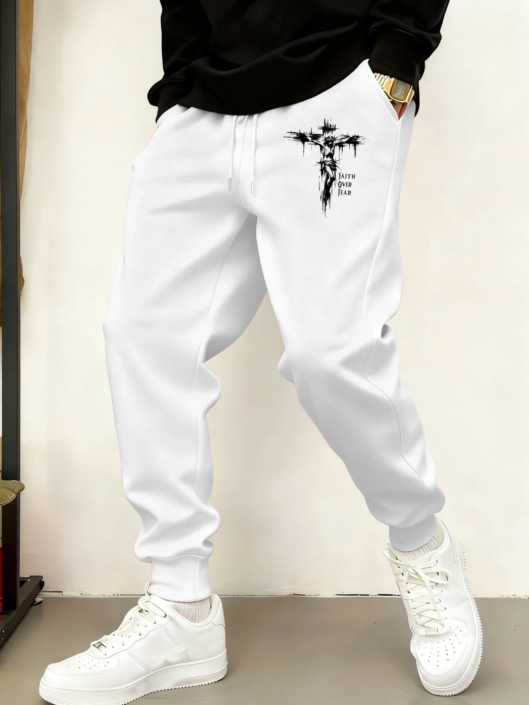 Unisex Faith Over Fear Cross sweatpants