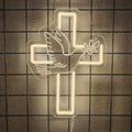 neon cross sign for wall